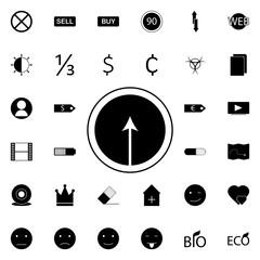 Poster - arrow pointing up in a circle icon. Universal set of web for website design and development, app development