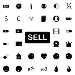 Poster - button sell icon. Universal set of web for website design and development, app development