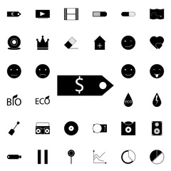 Poster - dollar tag icon. universal set of web for website design and development, app development