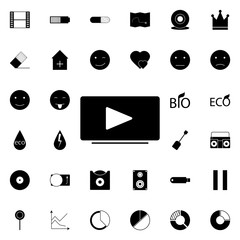Aufkleber - music player icon. Universal set of web for website design and development, app development