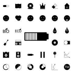 Poster - battery level icon. Universal set of web for website design and development, app development