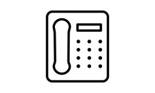 Landline Phone Line Icon Vector Image 
