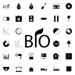 Aufkleber - bio products icon. Universal set of web for website design and development, app development