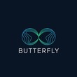 Butterfly infinite line art illustration technology logo design