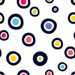 Seamless pattern, polka dot fabric, wallpaper, vector.