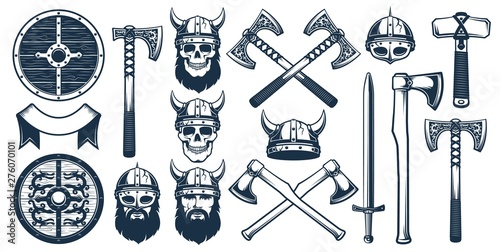 Cuadros en Lienzo Viking weapon design elements for heraldic logo
