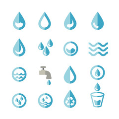 water flat icon.set of design element.