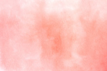 Abstract Hand Drawn Watercolor Living Coral Horizontal Background