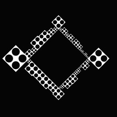 Poster - Monochrome circle border - abstract geometrical modern black and white vector graphic from circles