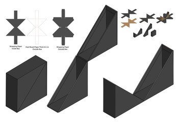 Box packaging die cut template design. 3d mock-up