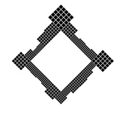Poster - Abstract black and white modern diagonal square blank badge border - monochrome vector graphic design