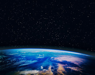 Wall Mural - View of the planet earth from space. Gas, nebula, stars. The elements of this image furnished by NASA.