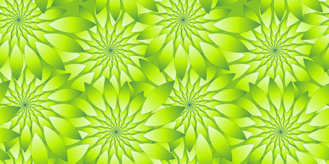 Wall Mural - floral seamless pattern with fractal flowers in exotic green shades