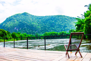 Mountain and river views