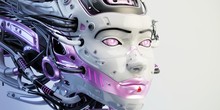 Cyborg Geisha Girl With Wired Dreadlocks 3d Render