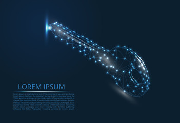 Poster - abstract image of the key in the form of a constellation. consists of points and lines. data storage