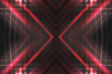 Fototapeta Przestrzenne - Dark abstract futuristic background. Neon lines glow. Neon lines, shapes. Red glow