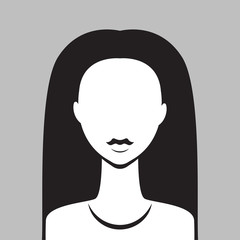 Wall Mural - Faceless monochrome avatar girl