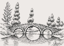 ヴィンテージの橋の風景 無料画像 - Public Domain Pictures
