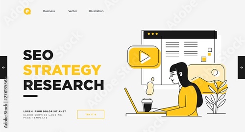 Fotomural Presentation slide template or landing page website design