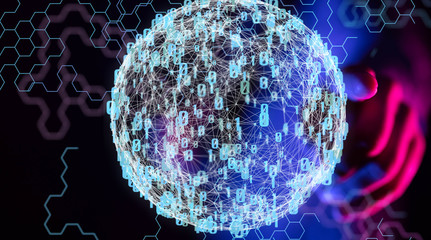 Digital Network and data concept