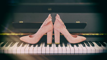 Brides Shoes On The Piano