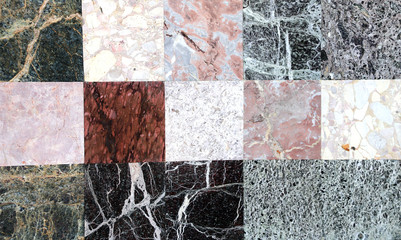 Poster - Marble blocks with textures of different colors