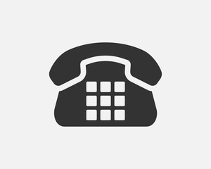 Poster - Phone icon vector illustration. Call center app. Telephone icons trendy flat style. Contact us line silhouette.