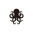 black octopus logo. kraken, tentacle, logo, aquatic, ocean, seafood, monster, animal, marine, nature, nautical, restaurant, silhouette, squid