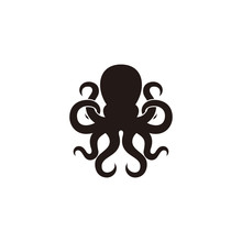 Black Octopus Logo. Kraken, Tentacle, Logo, Aquatic, Ocean, Seafood, Monster, Animal, Marine, Nature, Nautical, Restaurant, Silhouette, Squid