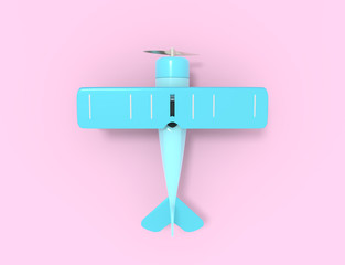 Poster - Toy vintage aircraft. Illustration with empty place for text. 3D rendering