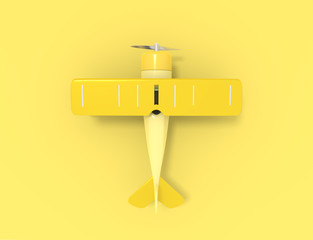 Poster - Toy vintage aircraft. Illustration with empty place for text. 3D rendering