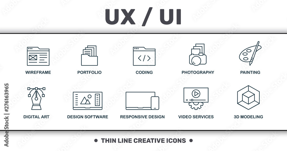 Design Ui And Ux set icons collection. Includes simple elements such as ...