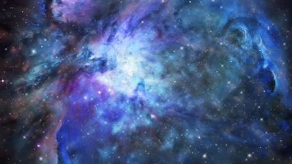 Wall Mural - Traveling through star fields in space to a distant galaxy.