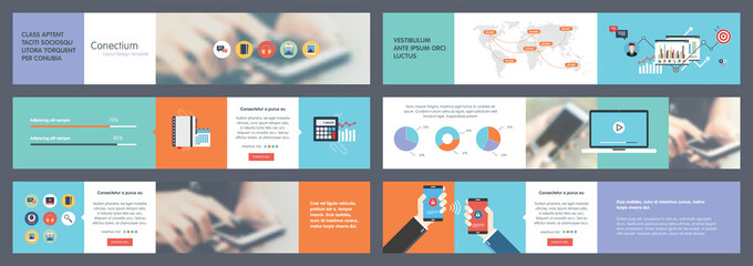 Wall Mural - internet web banners template for business communication.