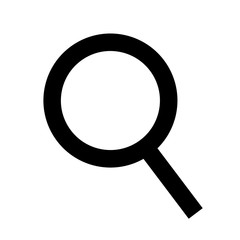 Poster - Magnifier icon, design element for search bar. Magnifier icon isolated on white background.
