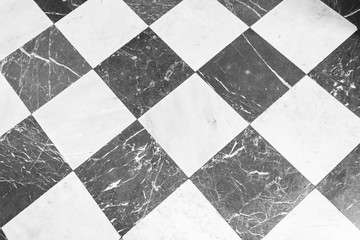  Black and white checkered marble floor. Marble texture for background