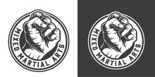 Monochrome Fight Club Round Logotype