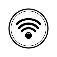 Poster - Wi-fi sign, flat design