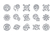 Planet Earth related line icon set. Globe linear vector illustration collection. Earth outline icons.