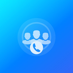 Poster - group call icon, vector design