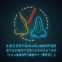 Sticker - Rhinoplasty neon light icon