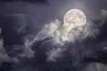 Wall Mural - overcast full moon night