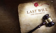 Last Will And Testament With Gavel - Old Scroll In The Dark