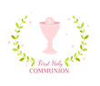First holy communion greeting card design template