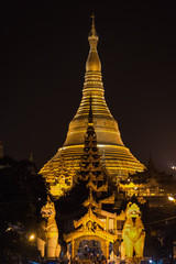 the golden stupa of the Shwedagon Pagoda Yangon (Rangoon) in Myanmar (Burma)