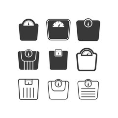 Poster - Weight Scale icon symbol template black color editable. simple logo vector illustration for graphic and web design.