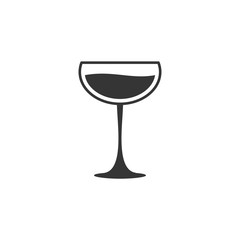 Aufkleber - wine glass icon symbol template black color editable. simple logo vector illustration for graphic and web design.