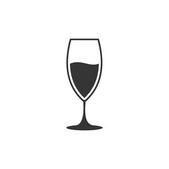 Aufkleber - wine glass icon symbol template black color editable. simple logo vector illustration for graphic and web design.