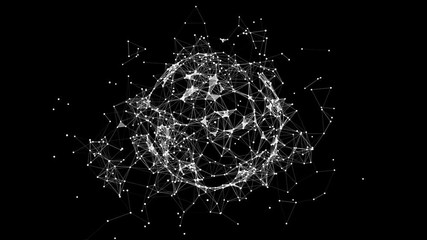 Poster - Rotating Earth with connections forming a world network. Global communication, internet, social media.